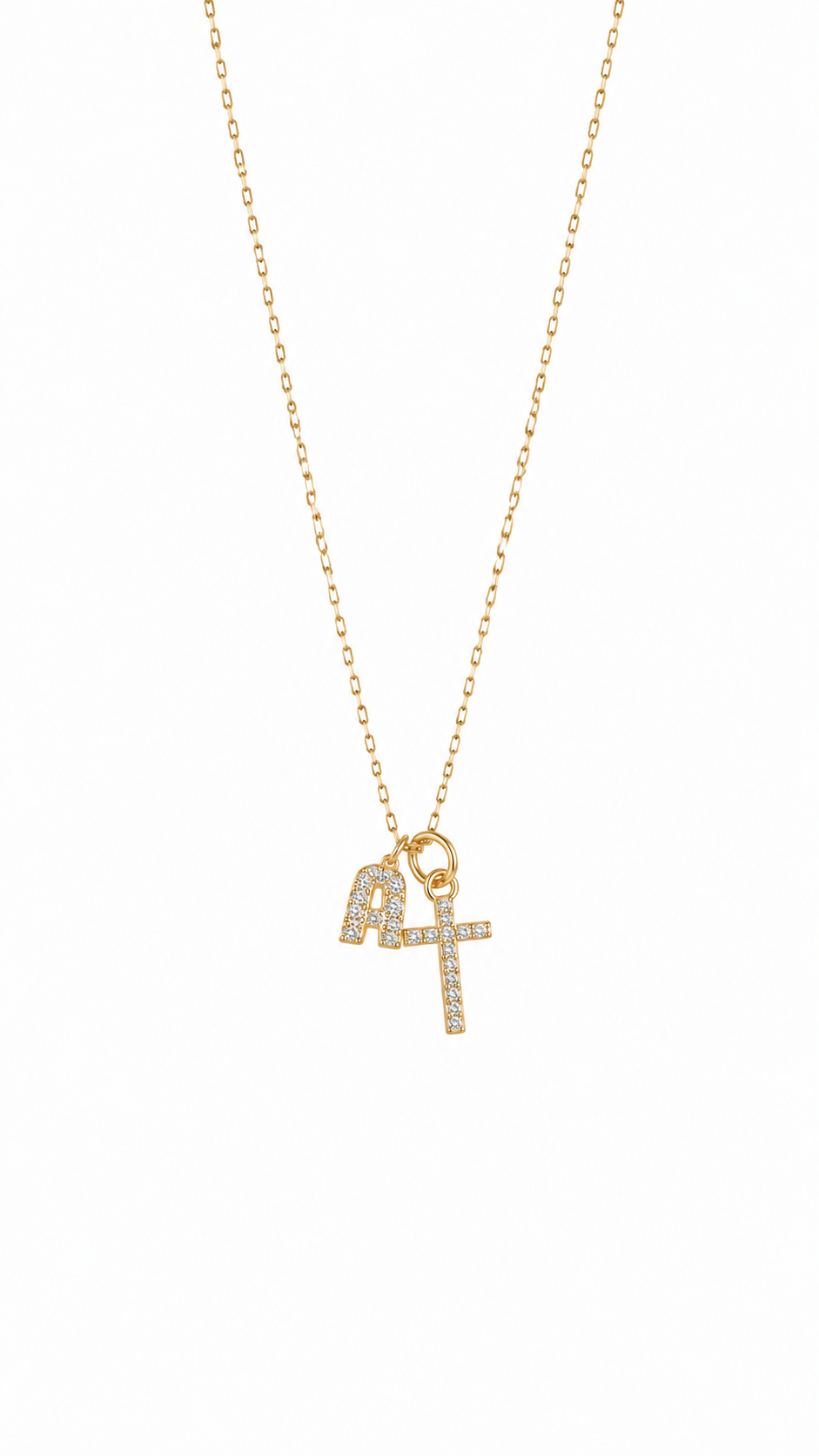 Initial Cross Necklace