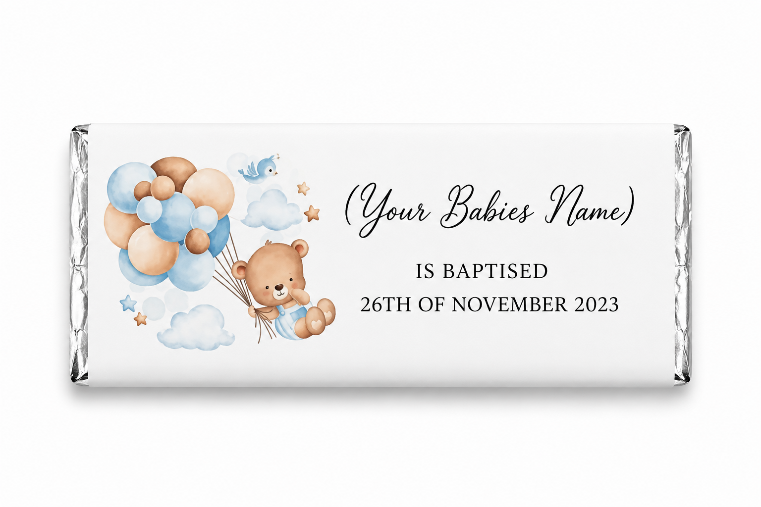 Personalised Teddy Chocolate Favours