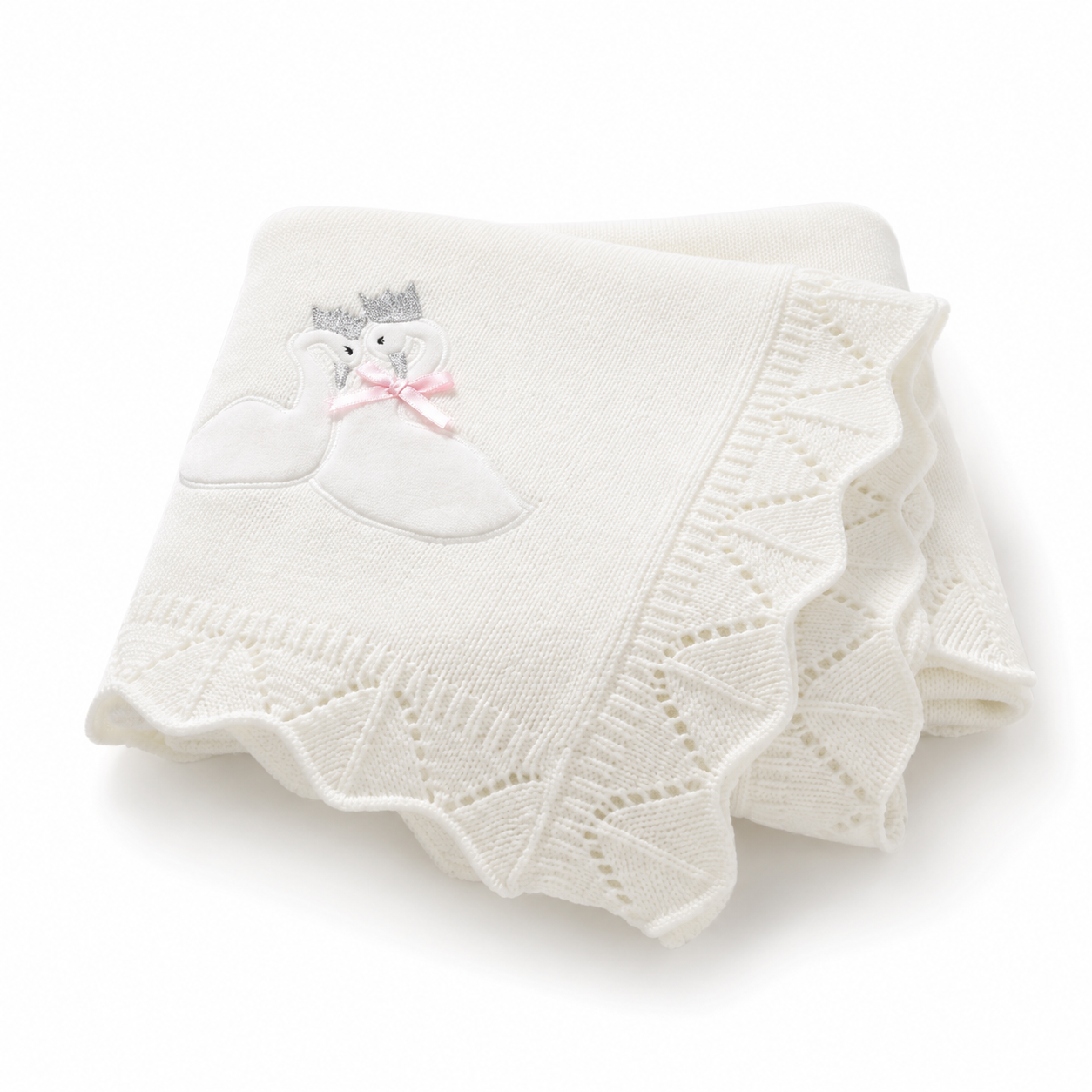 Swan Keepsake Knit Blanket