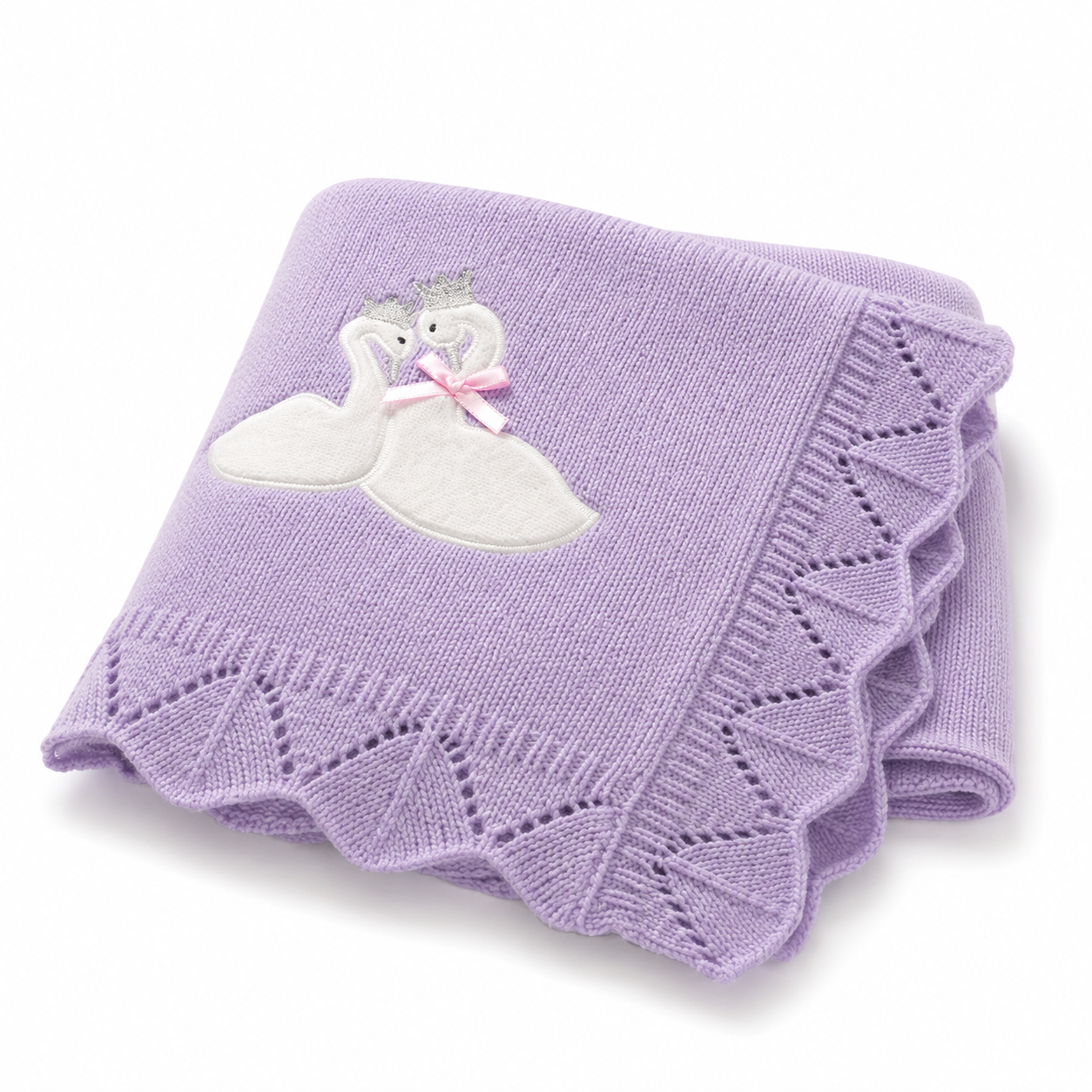 Swan Keepsake Knit Blanket