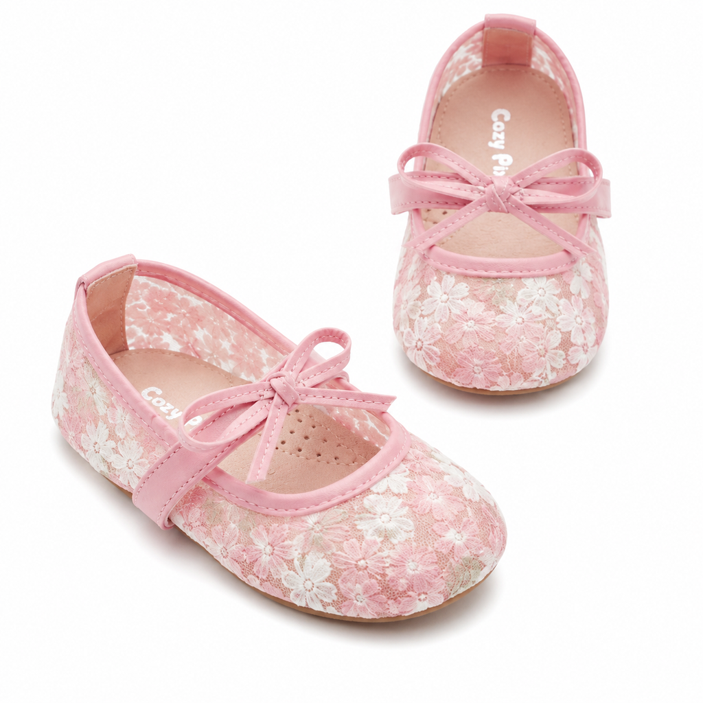 Rosalie Floral Christening Shoes