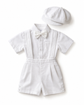 Emilio Linen Christening Suspender Set