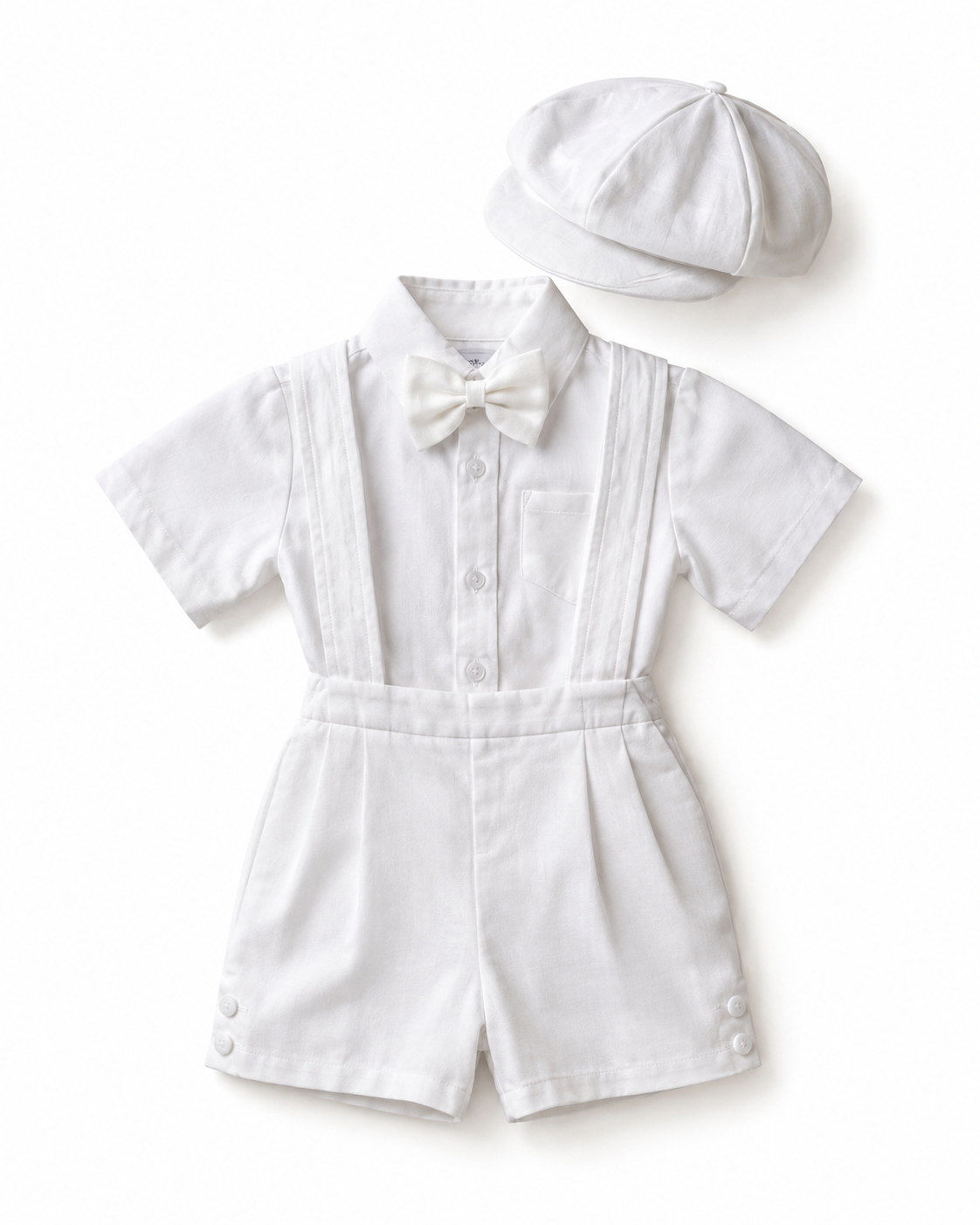 Emilio Linen Christening Suspender Set