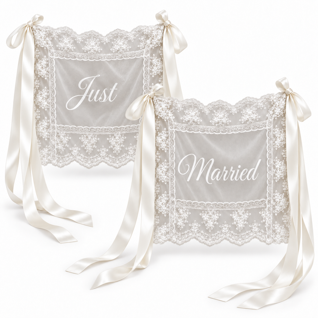 “Just Married” Chair Veils – Set of 2