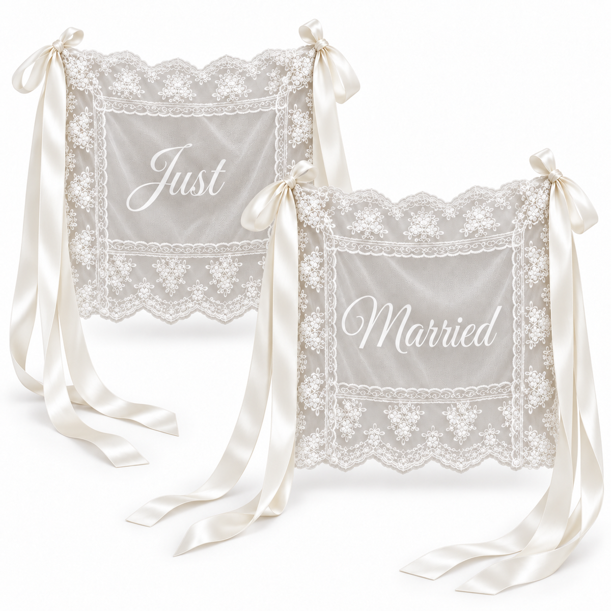 “Just Married” Chair Veils – Set of 2